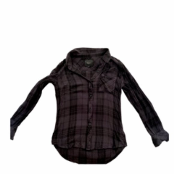 Rails Flannel Button Down X-Small Grey/ Black - Picture 3 of 6